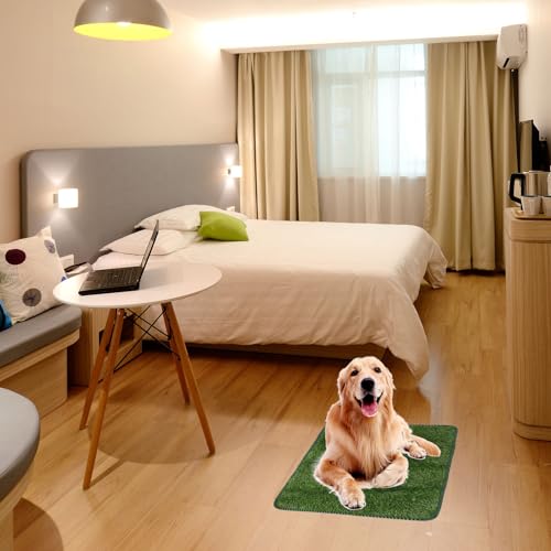 Image of Decorative Pet Pee Pad 27.7 Inch Wear-Resistant Artificial Grass Mat for Puppy Training Indoor Outdoor Use Mat Accessory