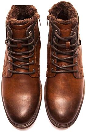 Men Boots Vintage Style Casual Men Shoes Lace-Up Warm Plush Waterproof Motorcycle Boots XHY12504BR/M XHY12504M 7
