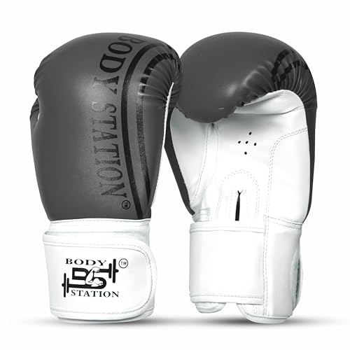 Image of Boxing Gloves - Faux Leather Training Gloves with Hook and Loop Velcro Closure for Long-Lasting Strength and Durability