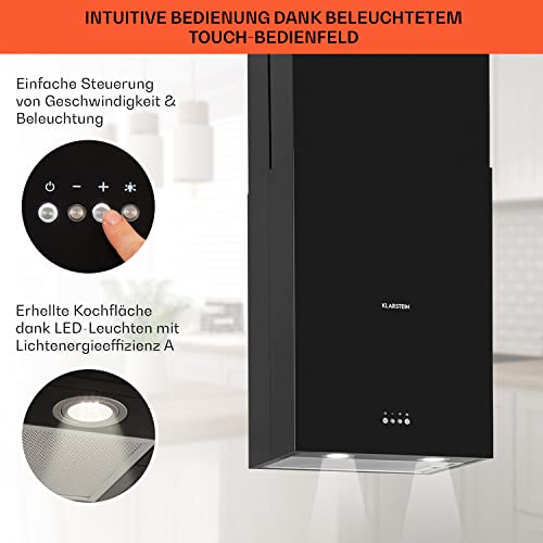 Klarstein Structura Insel-Dunstabzugshaube mit LED-Beleuchtung