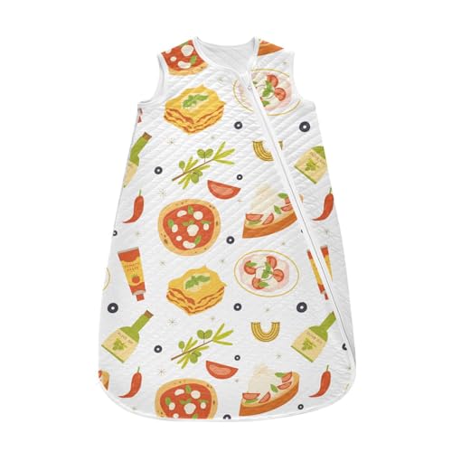 vvfelixl Italian Dishes Baby Sleeping Bag Sleep Sack,Baby Wearable Blanket Sleep Suit for 0-6 Months