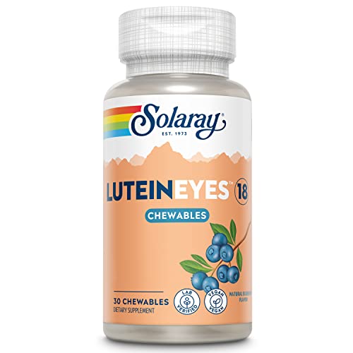 Image of SOLARAY Chewable Lutein Eyes 18 | Eye & Macular Health Support Supplement w /Naturally Occurring Lutein and Zeaxanthin | Non-GMO | 30 Chewables