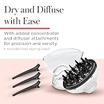 REVLON Infrared Hair Dryer with Diffuser - Ionic Blow Dryer, Diffuser, and Concentrator, Infrared Heat Technology to Prevent Over-Drying for Shiny, Soft Hair with Natural Moisture (White) - Image 3