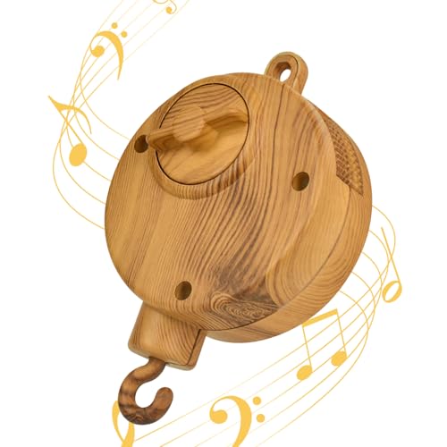 Wooden Lullaby Baby Music Box, Rotating and Moving Baby Crib Bell Toy, Music Gift with Rotating Hook, Suitable for Babies, Boys, Girls, and Children