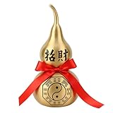 Feng Shui Open Copper Hulu/Wu Lou/Gourd Red Line Recruiting Wealth and Gossip Gourd Fushou Decoration (12.5cm/4.9in Recruit Wealth Gossip)