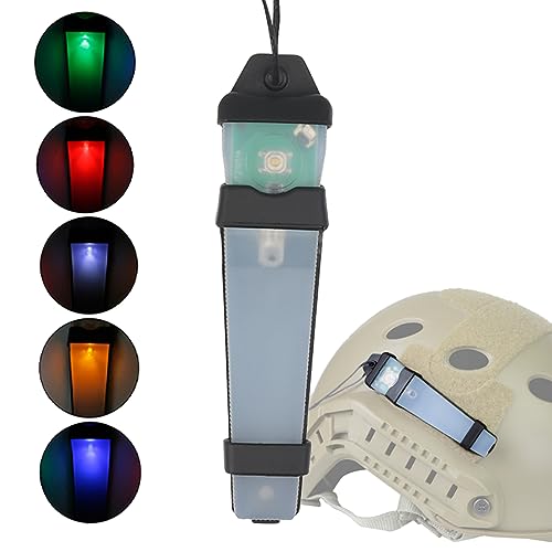 Tactical Helmet Signal Light,5 Colors Waterproof Safety Survival Indicators,Outdoor Sports Hunting Airsoft Paintball Military Accessories (BK/Orange)