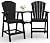 SUUNYN Tall Adirondack Chairs Set of 2, HDPE High Adirondack Chairs with Double Removable Trays, All Weather Outdoor Barstools for Patio, Balcony, Backyard, Deck and Garden, Black