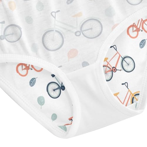 ZZKKO Bicycle Leaves White Girls Underwear Toddler Panties for Girls Comfort Brief Size 2-8T4