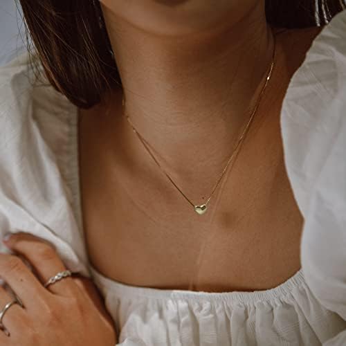 Jancosta Simple Necklace Love Hearts Short Necklace Adjustable Statement Clavicle Chain Necklace Charms Women Jewelry Necklace with a Gift Box