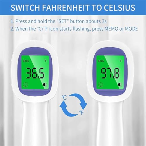 Image of DR VAKU Swadesi Non-Contact Infrared Digital Temperature Gun, Resolution Infrared Thermometer, Multi-Purpose, Wide Range, Non-Contact [With Free Battery] - White, Plastic, Pack of 1