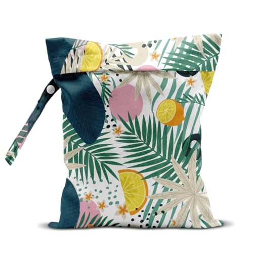 JHFDTY Wet Bag for Swimsuit Pool Travel Baby Cloth Diapers Dirty Yoga Gym Clothes Beach Bags Summer Gifts for Women Men Beach Vacation Essentials Leaves Waterproof Wet Dry Bag Travel Laundry Bags