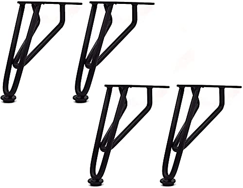 ACUIPP Set of 4 Black Table Legs ? Sofa Legs ? DIY Metalniture Legs ? for Loveseat/Chair/Bed/Tv/Dresser ? DIY Home Decor/Black/15Cm