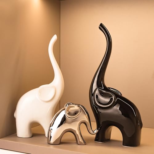 GZDDYUMYJX Statue Elephant, Céramique Elephant Décoration, éléphant Porte-Bonheur, pour bibliothèque, Salon, Bureau, Table, étagère. Cadeau pour Les...