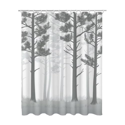 Rideau de douche 200x200 gris jungle en tissu polyester imperméable - 2