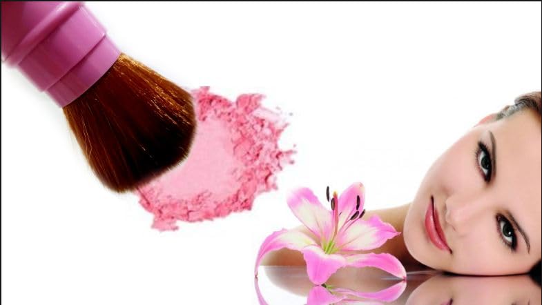 Image of Retractable Pro Beauty Kabuki Makeup Brush - Cosmetic Face Powder Foundation Blush, Slim Portable for Liquid Makeup (Rose Pink)