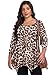 LARACE Leopard Print Tops for Women Tunics Plus Size 3/4 Sleeve Tee Shirts Loose Fit Clothing for Leggings(2X, A-Leopard08)