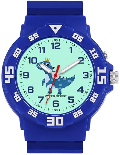 TENOCK Kinder Lernuhr Dinosaurier mit Nachtlicht für Jungen 30M...