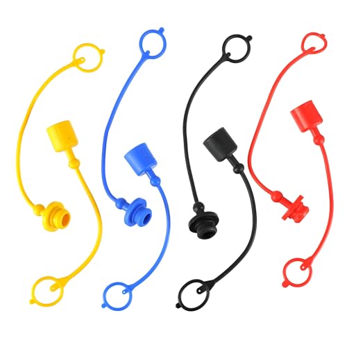 CDDCWZ 4 pares de tapas antipolvo para manguera hidráulica de caucho, acoplamiento hidráulico ISO-A 1/2, tapa antipolvo macho y tapa de enchufe hembra