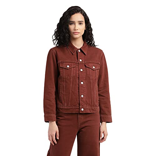 Image of Levi's Women's Cotton Blend Solid Cotton Collar Neck Standard Length Casual Jacket