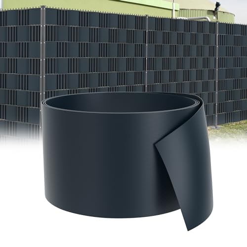 XMTECH Lot de 30 bandes brise-vue en PVC rigide de qualité supérieure pour panneaux à double fil - Anthracite - Brise-vue pour clôture, balcon, clôture de...