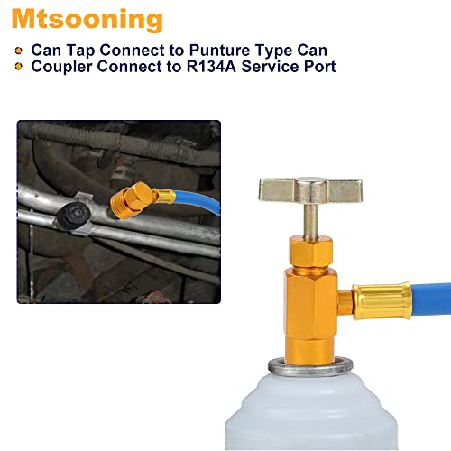 Mtsooning R134A Ac Refrigerant Recharge Hose Kit, R12 To R134A Low Pressure Retrofit Valve With Air Conditioning Pressure Gauge For Car Air Conditioning Refrigerant System #TOP5
