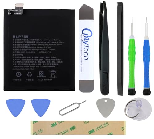 OnlyTech BLP759 - Kit de reparación de batería premium para OnePlus 8 Pro – 4510 mAh – Calidad original con 10 herramientas y adhesivo