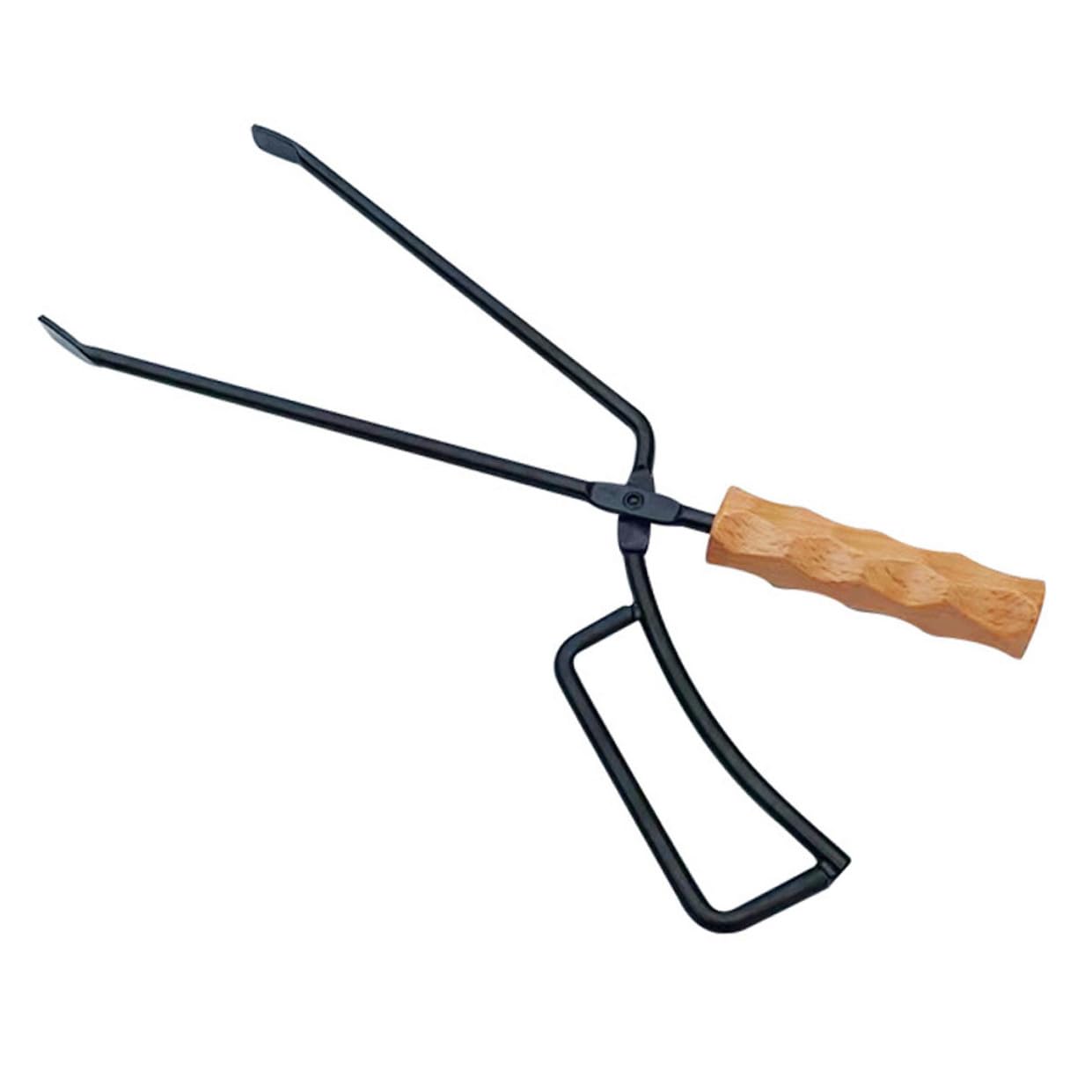 TOYANDONA Pinze Carbonella Lunghe per Stufa e Barbecue con Manico Isolante Pinze da Campeggio Resistenti al Calore per Spostare Tronchi Sicurezza per Falò Picnic e Attività Outdoor