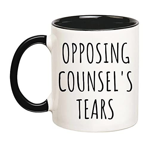 Fonhark - Funny Lawyer Mug, Opposing Counsel's Tears, Attorney, Lawyer Gift, Law Graduate Mug, 11 Oz Novelty Coffee Mug/Cup