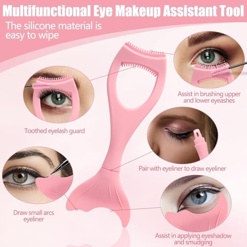 Mascara Shield Applicator Guard and Eyeliner Tool Set Mascara Eyelash Comb Applicator Eyeliner Stencils for Quick Eye Makeup