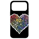 ワイルドフラワー ハート イラスト カラフル 花 自然 デザイン スマホケース iPhone 17 Pro Max 用
