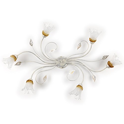 Onli Lancia Lampada da Parete, Bianco/Argento/Oro