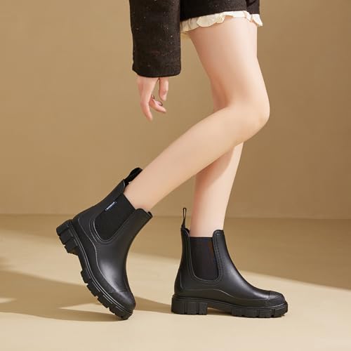 Image of WOWSTICK Women's Ankle Rain Boots Waterproof Lightweight Slip Resistant Fashion Garden Booties
