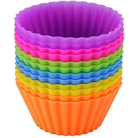 Helpcook Silicone Cupcake Baking Cups,Reusable Muffin Cake Molds, Large 3.54 inch Cupcake Liners-12 Pack Cover