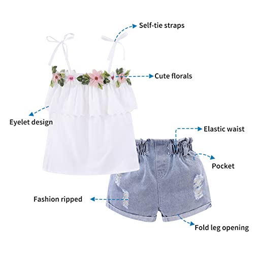 Mud Kingdom Fashion Girls Outfits Off Shoulder Shirt and Shorts Ripped Casual2