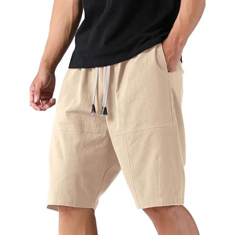 Comdecevis Men's Linen Shorts Cover