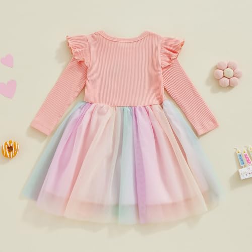 Toddler Baby Girl Birthday Dress Birthday Girl Embroidery Ruffle Sleeve Tulle Dresses Cute Cake Smash Tutu Outfits4