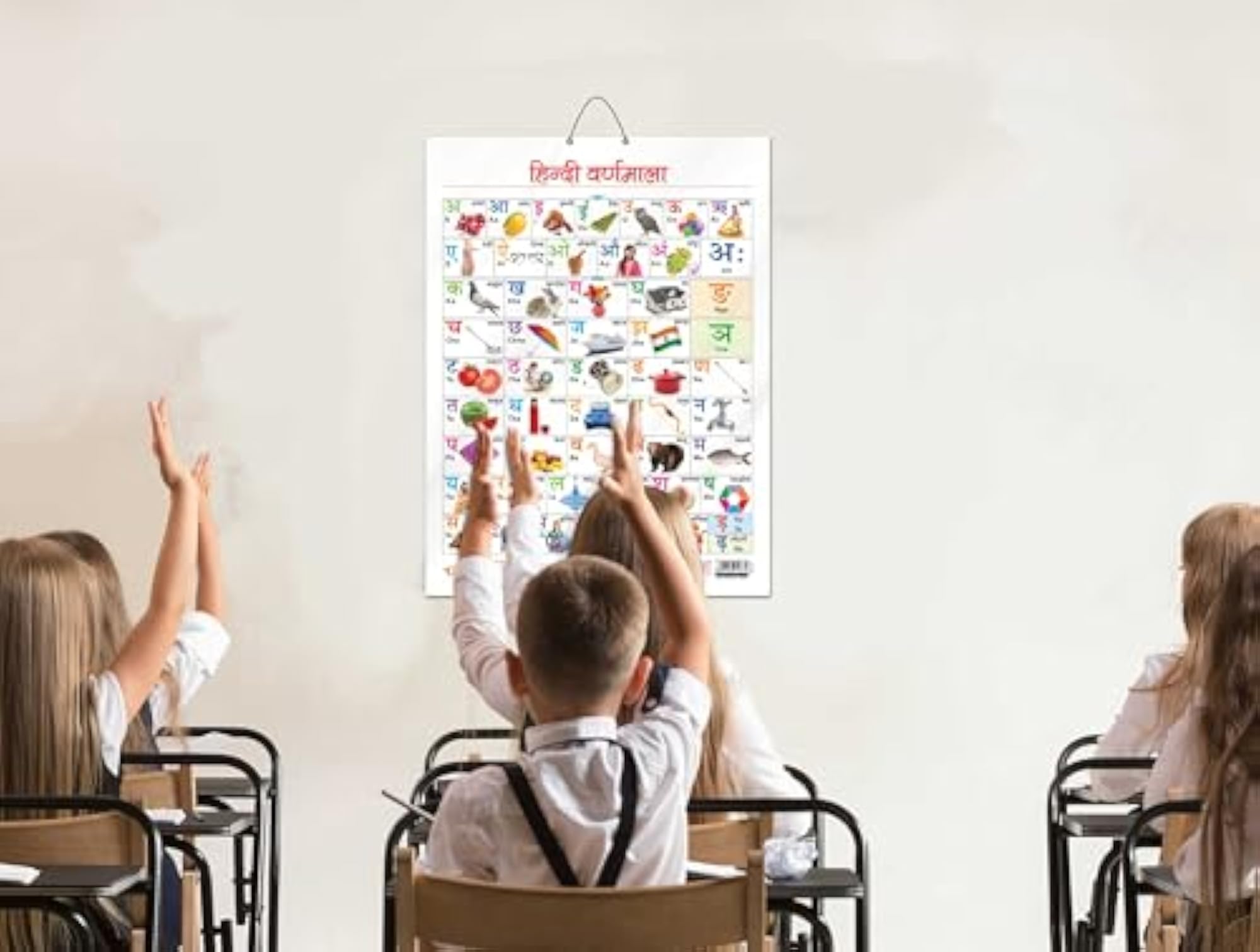 Gloss Laminated Hindi Varnmala Chart, Vibrant Learning Tool