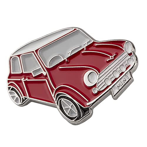 Image of ed Car Mini Motor Vehicle Metal Enamel Pin Badge – 2.3cm x 2.2cm – Hard Enamel Lapel Pin for Jacket, Hat, or Backpack – Classic Compact Car Design