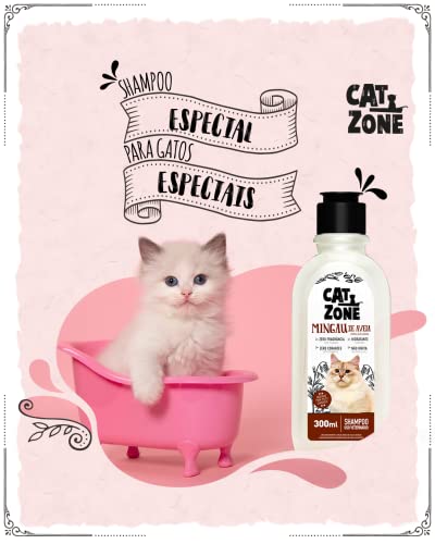 CAT ZONE Shampoo Para Gatos Mingau Aveia - 300 Ml
