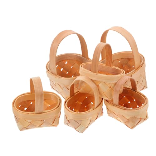 ARTIBETTER 6Pcs Hand Woven Mini Baskets for Candy Storage Natural Decorative Baskets with Handles for Weddings Parties and Home Decor for present Presentations and DIY Themes