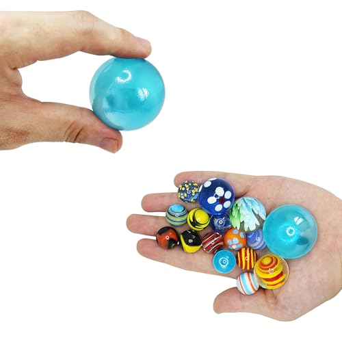 Image of 130 PCS Glass Marbles Bulk, Colorful Assorted for Kids, Games and Run Accessories for Boys and Girls, Beautiful Collections for Home Decoration