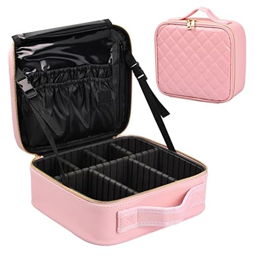 Neceser Mujer Maquillaje Organizador de Maquillaje Maletin Maquillaje Profesional Bolsa de Cosméticos Estuche Maquillaje de Viaje Makeup Organizer Impermeable Maletín para Maquillaje Manicura (Rosado)