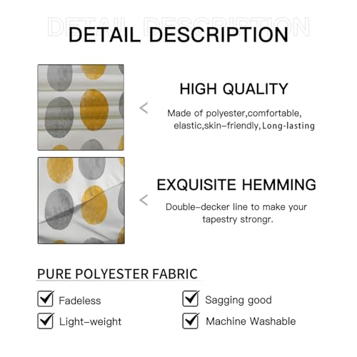 Tapices decorativos para dormitorio y sala de estar en tejido amarillo de 230x150cm 7