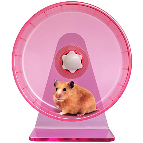 Tielishor Hamster Wheel,Silent Wheel,Super Silent Hamster Exercise Wheels,Silent Hamster Wheel,Adjustable Stand Hamsters Exercise Wheels,Quiet Rat Wheel (Φ 6 Inch, Pink) #TOP1