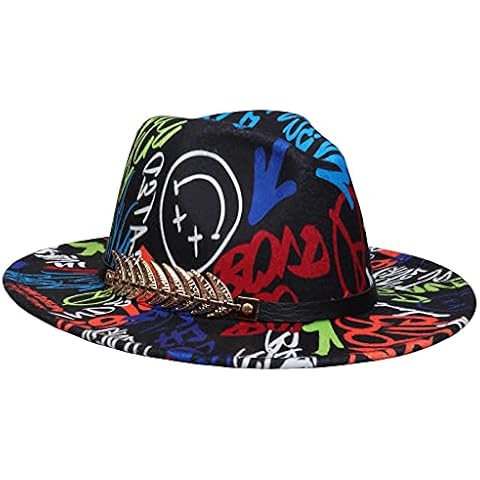 JK Home Damen Filzhut Fedora Hut breite Krempe Klassische Unisex Panama Cap Cover