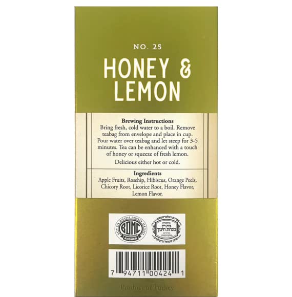 Miniatura 2 de Galil Té de miel y limón, paquete de 3, té de hierbas sin cafeína, té Kosher certificado, bolsas de té de hierbas sin OMG, 20 unidades, 60 bolsitas