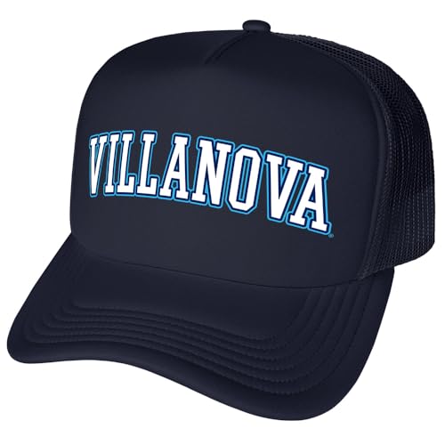 Campus Lab Official Villanova University Distressed School Name Foam Snapback Trucker Hat - Unisex for Men and Women