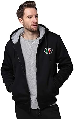 Italia Italy Italian Map Flag Men's Hoodies Full Zip Hooded Sweatshirt Warm Thick Coats Jackets XL