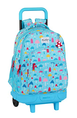 Blackfit8 Mochila Grande Con Ruedas Compact Extraíble Reciclable Mushrooms  330x220x450mm