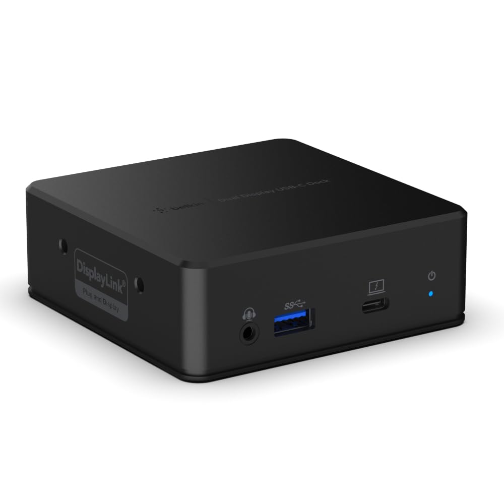 Belkin USB-C Dual Display Docking Station (85W PD) Type C Hub, Dual 4k Monitor Display, Dual HDMI, Thunderbolt, USB, Ethernet Ports, for MacBook Pro, iPad Pro and Chromebook Laptop - Black (B08T2BBGVL) Amazon Price History, Amazon Price Tracker